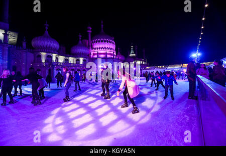 The Royal Pavilion Pop Up Ice Rink in Brighton 2017 UK Stock Photo