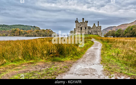 Kilchurn Castle in Scotland in Autumn Stock Photo