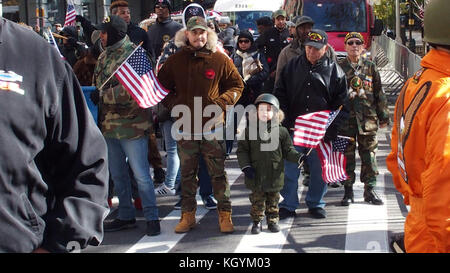 New York, New York, USA. 11th Nov, 2017. New York City Veteran's Day Parade this years grand marshal was Edward ''Buzz'' Aldrin jr. the second man to walk on the moon. Credit: Bruce Cotler/Globe Photos/ZUMA Wire/Alamy Live News Stock Photo