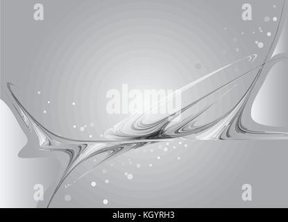 Grey background with wavy abstract elements Stock Vector