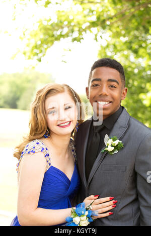 Diverse young teens getting ready for the prom. Stock Photo