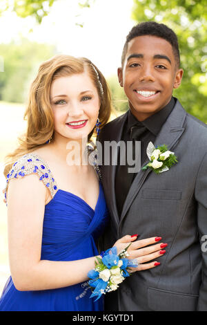 Diverse young teens getting ready for the prom. Stock Photo