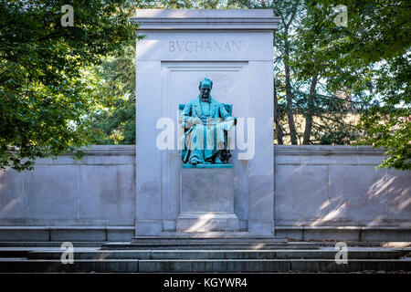 James Buchanan Memorial at Meridian Hill Park Northwest, Columbia Heights, Washington, D.C., by artist Hans Schuler, United States of America, USA. Stock Photo