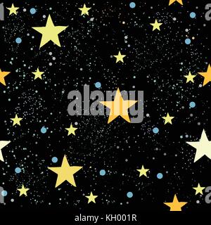 Cute Abstract Stars on dotted background. Great for Wall Art, t-shirts, cups, fabric, textile, gift wrapping, scrapbooks, etc. Vector Illustration. Stock Vector