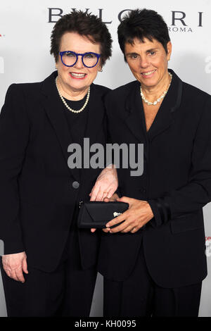 Billie Jean King and Ilana Kloss attend the gala on the 25th anniversary of the Elton John AIDS Foundation at Cathedral of Saint John the Divine on November 7, 2017 in New York City. Stock Photo