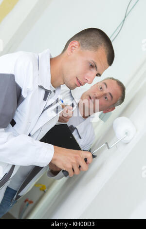 learning to paing wall Stock Photo