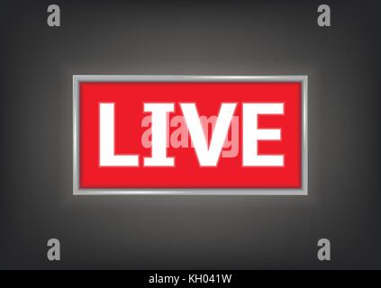 Red Live button Stock Vector