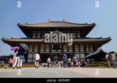 Nara, Japan -  May 29, 2017: Great Buddha Hall part of the buddhist Todai-ji  temple Stock Photo