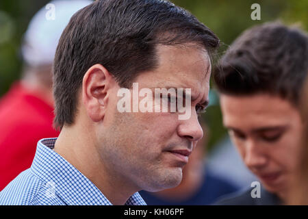 Marco Rubio at a US Senate campaign event in 2016 in Plant City, Florida Stock Photo