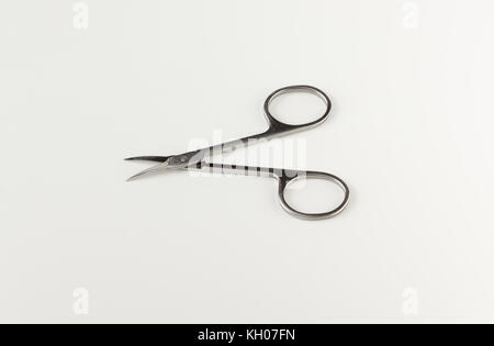 used stainless steel Nail scissors isolated on white background Stock Photo