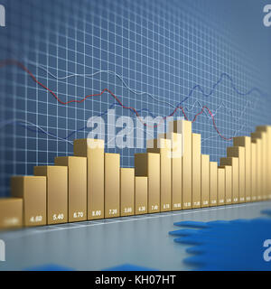 Finance chart. 3d rendering image technology background Stock Photo
