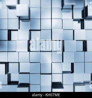 Abstract blue cubes. 3d render image colors background Stock Photo