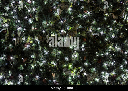 Christmas lights and decorations background Stock Photo