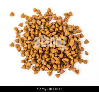 Pile of dry dog food isolated on white background, Stock Photo