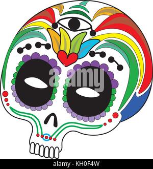 TRADITIONAL PAINTED SKULL VECTOR (CALAVERA) Stock Vector