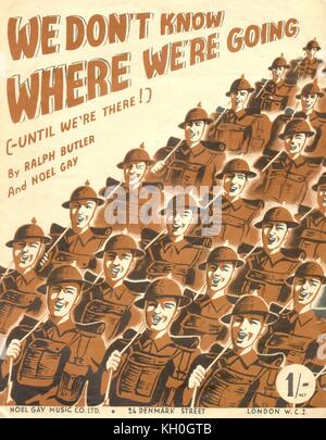 WW2 music sheet We don't Know Where we're Going (until we're there!) 1944 Stock Photo