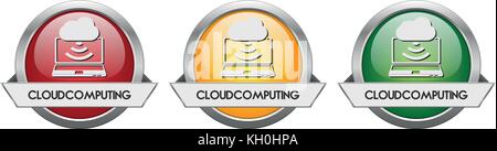 Modern Button Vector Cloudcomputing for the creative use in graphic design Stock Vector
