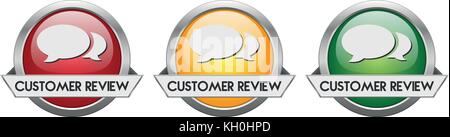 Modern Button Vector Customer Review for the creative use in graphic design Stock Vector