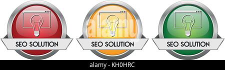 Modern Button Vector SEO Solution for the creative use in graphic design Stock Vector