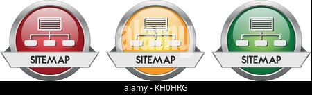 Modern Button Vector Sitemap for the creative use in graphic design Stock Vector