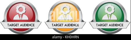Modern Button Vector Target Audience for the creative use in graphic design Stock Vector