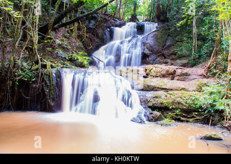 Long exposure of a waterfall in Karura forest, Nairobi, Kenya Stock Photo