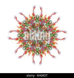 Fractal art. Flower or star isolated on white. Stock Photo