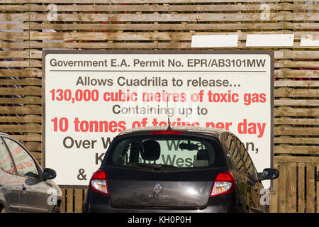 Blackpool, Lancashire, UK. 11th Nov, 2017.Up to 200 protestors assembled for Anti-Fracking Rally & March, at Maple Farm for a protest march to the Caudilla Experimental Fracking drill site in Westby-with-Plumpton. Credit: MediaWorldImages/Alamy Live News Stock Photo