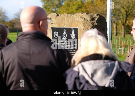 Shobdon airfield, Herefordshire, UK - Sunday 12th November 2017 - Remembrance Sunday at the airfield at Shobdon - the airfield was built in WW2 and used by the RAF to train glider assault pilots from the Glider Pilot Regiment in readiness for the invasion of Normandy D-Day and the glider assaults at Arnhem and across the Rhine. Steven May / Alamy Live News Stock Photo