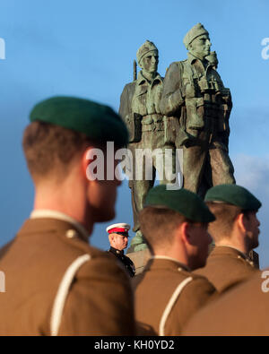 Spean Bridge, UK. 12th Nov, 2017. 12th November 2017 U.K The annual remembrance sunday service held at the commando memorial spean bridge is well attended during a beautiful autumn day Credit: Kenny Ferguson/Alamy Live News Stock Photo