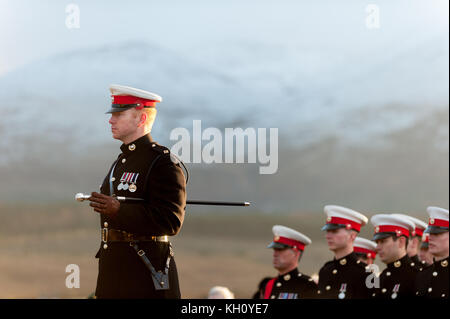 Spean Bridge, UK. 12th Nov, 2017. 12th November 2017 U.K The annual remembrance sunday service held at the commando memorial spean bridge is well attended during a beautiful autumn day Credit: Kenny Ferguson/Alamy Live News Stock Photo