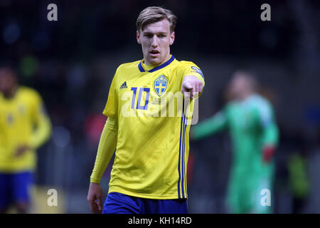 Milan, Italy - November 13:   Forsberg during the FIFA 2018 World Cup Qualifier Play-off  match Italy vs Sweden at Meazza Stadium on November 13, 2017 in Milan, Italy. Stock Photo