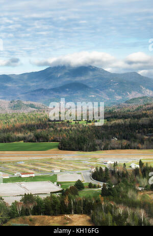 View of Whiteface Mountain, Wilmington, New York from over Lake Placid Stock Photo