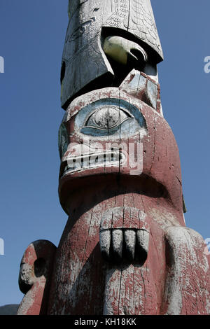 Native Totem Pole In Sitka National Historical Park, Alaska Stock Photo ...