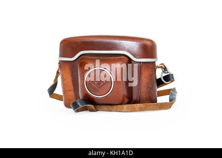 Metal film roll case isolated on white background Stock Photo - Alamy