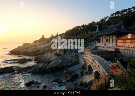 Haedong Yonggungsa Temple in morning in Busan, South Korea. Stock Photo