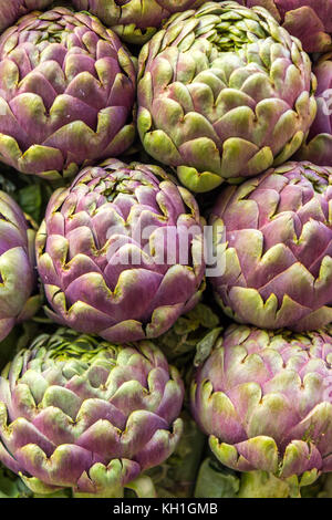 Head of the Artichokes on the market Stock Photo