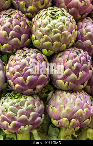 Head of the Artichokes on the market Stock Photo