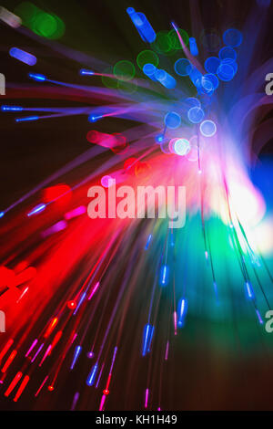 Hi-tech concept - defocused illumination from fiber optic glass Stock Photo