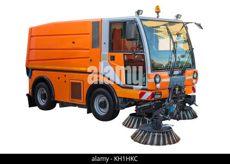 New street sweeper machine isolated with clipping path Stock Photo