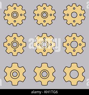 Sprocket and wheel vector icons Stock Vector