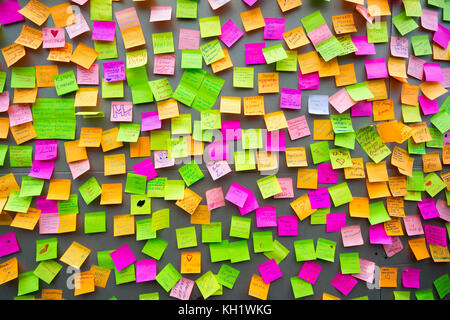 Many different colors paper notes Stock Photo