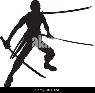 Swordsman illustration Stock Vector