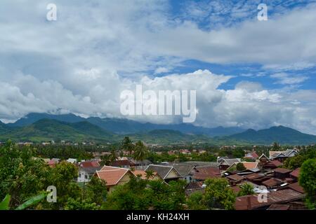 View of the hills around Luang Prabang Stock Photo