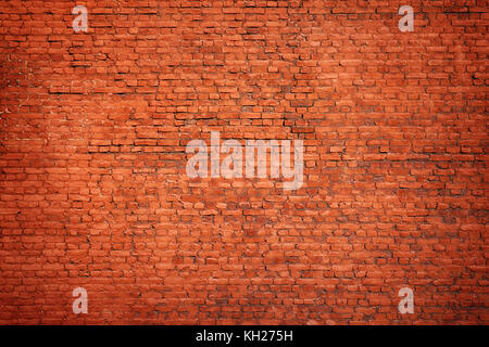 Large red brick wall. Grunge texture and background Stock Photo