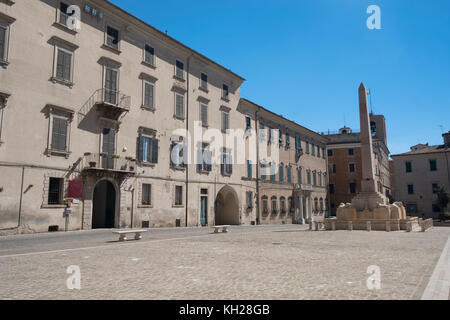 Jesi (Ancona, Marches, Italy): buildings in the historic Federico II square Stock Photo