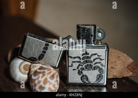 Scorpion lighter Stock Photo