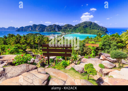 Krabi, Thailand. Phi Phi Don, panormic view of the islands. Stock Photo