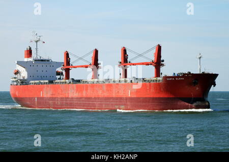 The bulk carrier Santa Elena enters the port of Rotterdam on 15 July 2016. Stock Photo