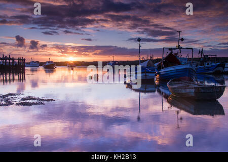 Sunset at Paddy's Hole near Redcar Stock Photo